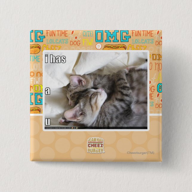 Badge Carré 5 Cm I a un u (Devant)