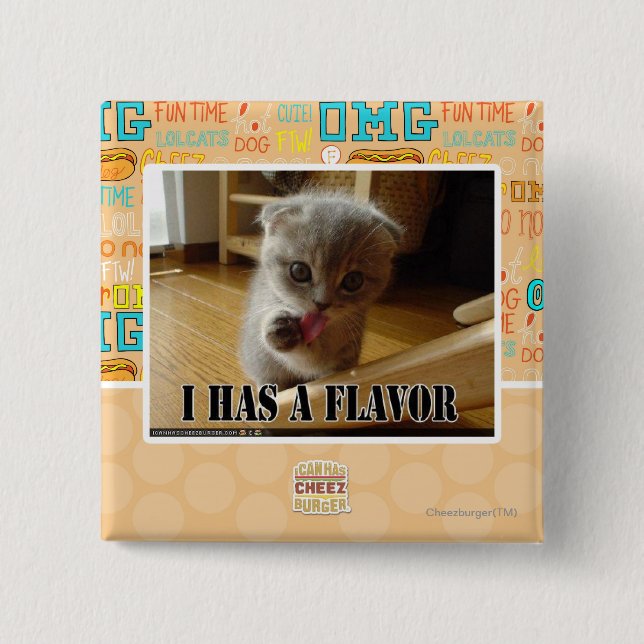 Badge Carré 5 Cm I a une saveur (Devant)