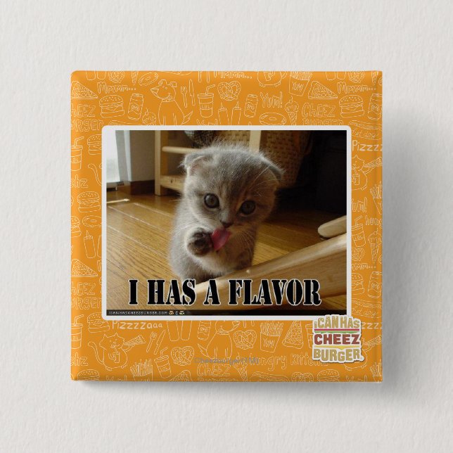Badge Carré 5 Cm I a une saveur (Devant)