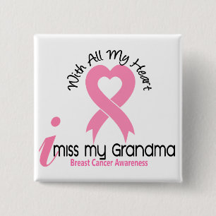 Badge Carré 5 Cm I cancer du sein de Mlle My Grandma