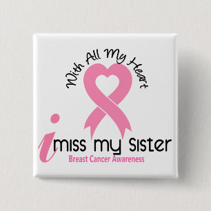 Badge Carré 5 Cm I cancer du sein de Mlle My Sister