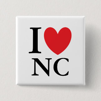 Badge Carré 5 Cm I coeur la Caroline du Nord