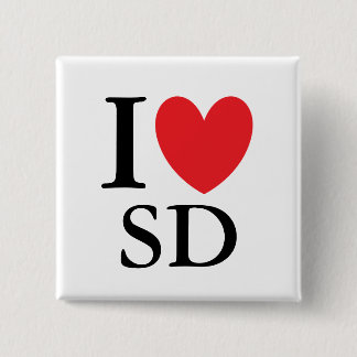 Badge Carré 5 Cm I coeur le Dakota du Sud