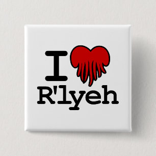 Badge Carré 5 Cm I coeur R'lyeh