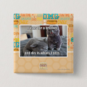 Badge Carré 5 Cm I demande un frère