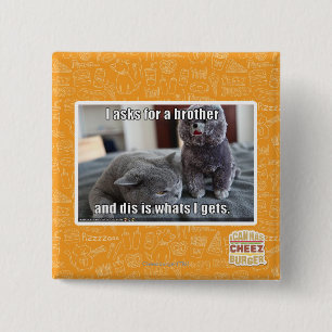 Badge Carré 5 Cm I demande un frère