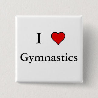 Badge Carré 5 Cm I Heart Gymnastique