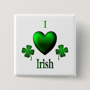 Badge Carré 5 Cm I Heart Irish