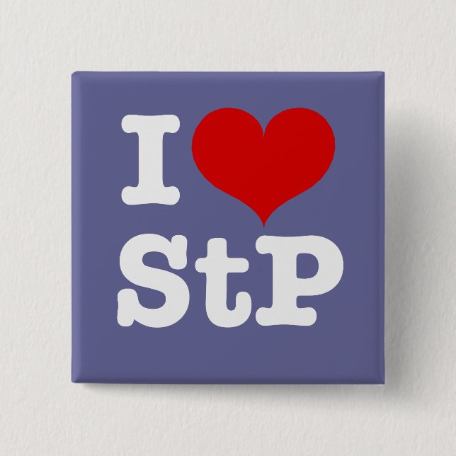 Badge Carré 5 Cm I Heart St. Paul / St. Peter (Devant)