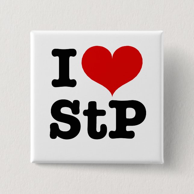 Badge Carré 5 Cm I Heart St. Paul / St. Peter (Devant)