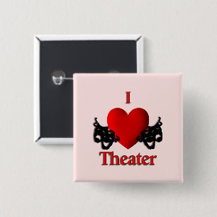 Badge Carré 5 Cm I Heart Theater Pink