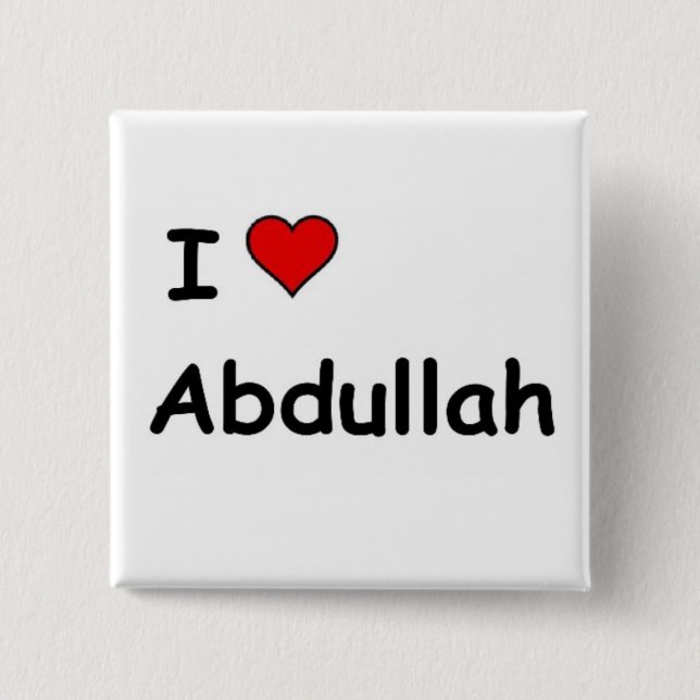 Badge Carré 5 Cm I Love Abdullah (Devant)