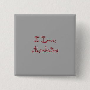 Badge Carré 5 Cm I Love Aerobatics