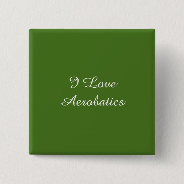 Badge Carré 5 Cm I Love Aerobatics (Devant)