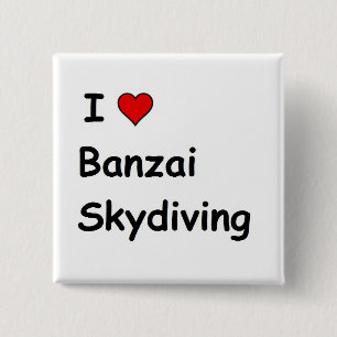 Badge Carré 5 Cm I Love Banzai Skydiving