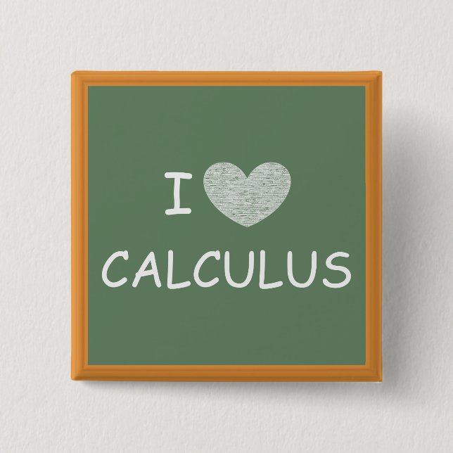 Badge Carré 5 Cm I Love Calculs (Devant)