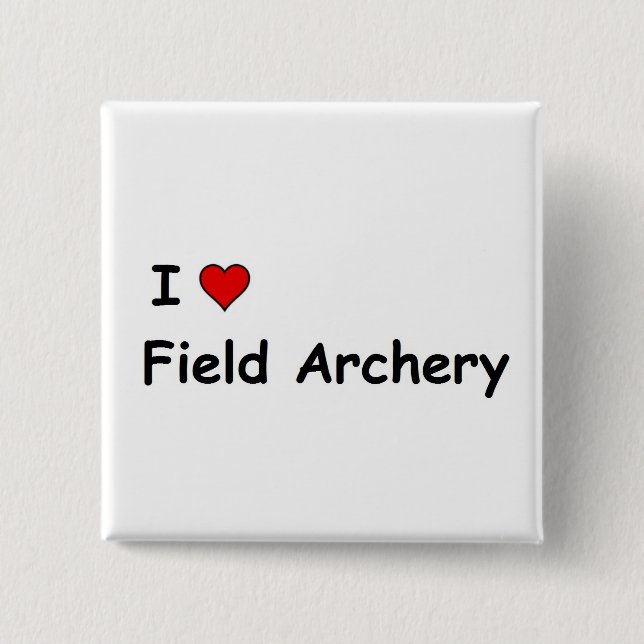 Badge Carré 5 Cm I Love Field Archery (Devant)