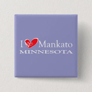 Badge Carré 5 Cm I Love Mankato Minnesota