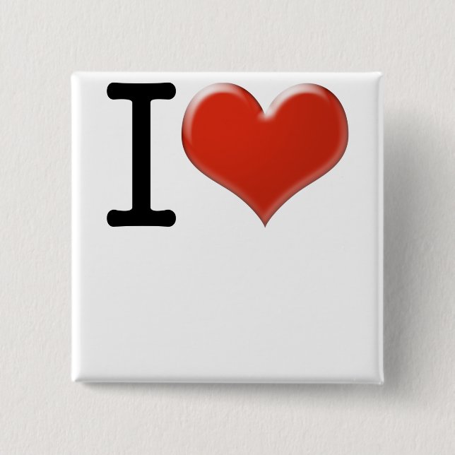 Badge Carré 5 Cm I Love souvenirs (Devant)