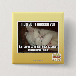 Badge Carré 5 Cm I lub Yu ! J'ai manqué Yu !