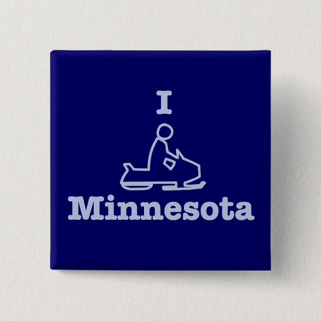 Badge Carré 5 Cm I Motoneige Minnesota (Devant)