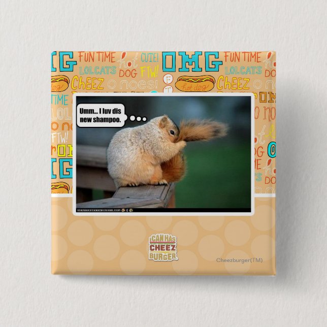 Badge Carré 5 Cm I nouveau shampooing du luv DIS (Devant)