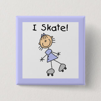 Badge Carré 5 Cm I Patinage - Patinage à rouleaux pour filles