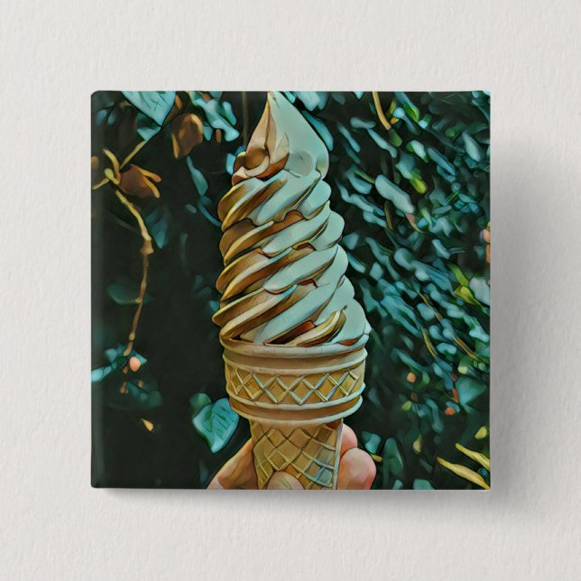 Badge Carré 5 Cm Ice cream recipe (Devant)
