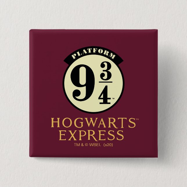 Badge Carré 5 Cm Icône de l'HOGWARTS™ EXPRESS Quai 9 3/4 (Devant)