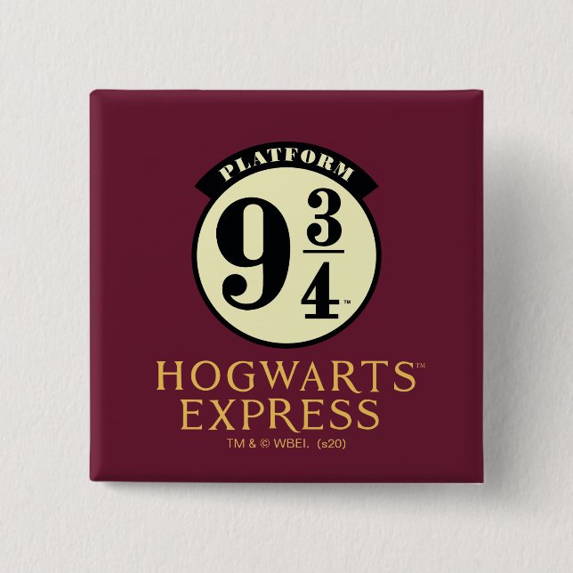 Badge Carré 5 Cm Icône EXPRESS de la plateforme 9 3/4 HOGWARTS™ (Devant)