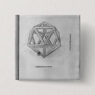 Badge Carré 5 Cm Icosahedron, de 'De Divina Proportione'