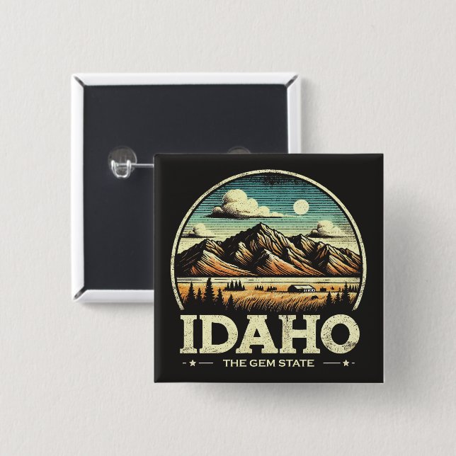 Badge Carré 5 Cm Idaho (Devant & derrière)