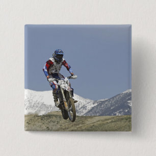 Badge Carré 5 Cm Idaho, course de motocross, course de moto