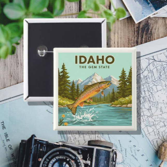 Badge Carré 5 Cm Idaho vintage (Créateur téléchargé)