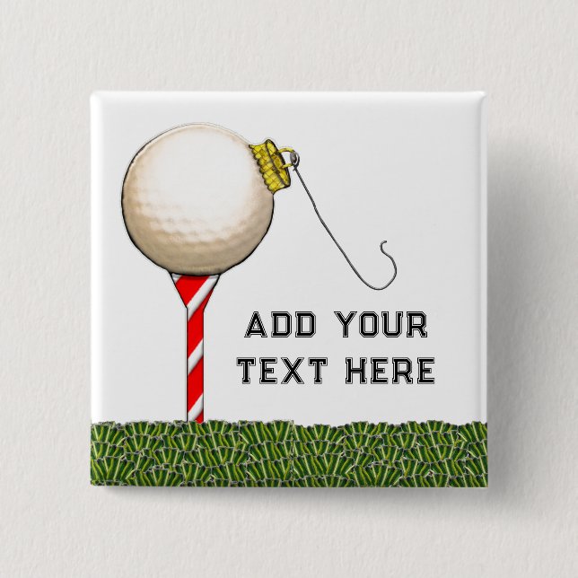 Badge Carré 5 Cm Idées de cadeaux de golf de Noël (Devant)