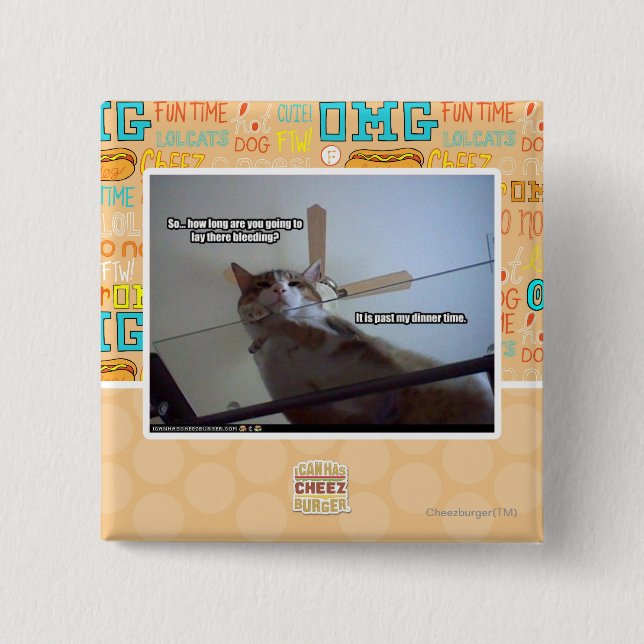 Badge Carré 5 Cm Il a lieu après mon temps de dîner (Devant)