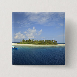 Badge Carré 5 Cm Île Baughagello, atoll South Huvadhoo,
