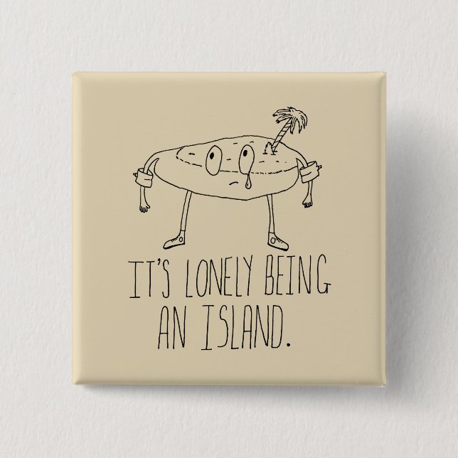 Badge Carré 5 Cm Île de bande dessinée (Devant)