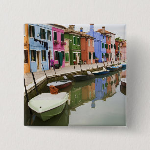 Badge Carré 5 Cm Île de Burano, Burano, Italie. Coloré 4