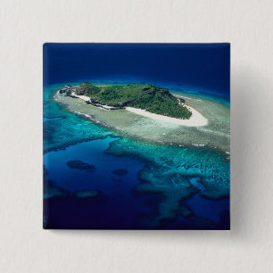 Badge Carré 5 Cm Île Eori, Îles Mamanuca, Fidji - aérien