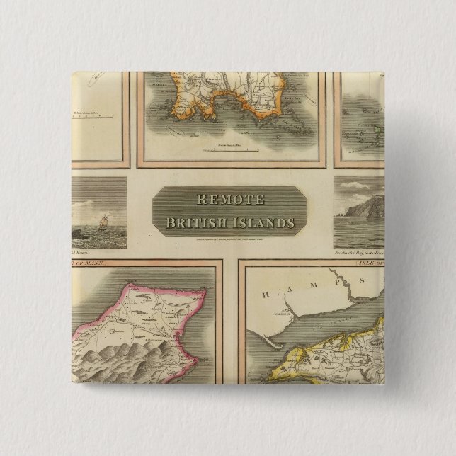 Badge Carré 5 Cm Îles britanniques éloignées (Devant)