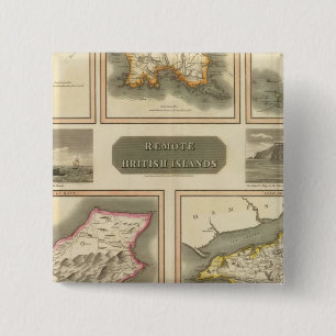 Badge Carré 5 Cm Îles britanniques éloignées