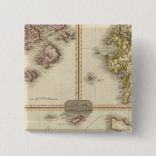 Badge Carré 5 Cm Îles britanniques éloignées Jersey et Guernesey