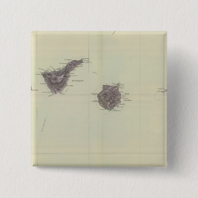 Badge Carré 5 Cm Îles Canaries (Devant)
