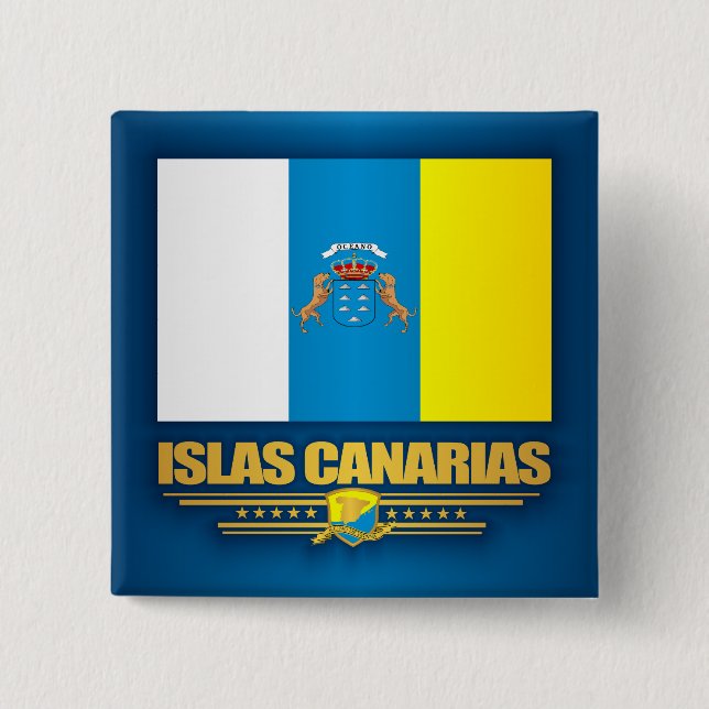 Badge Carré 5 Cm Îles Canaries (Devant)
