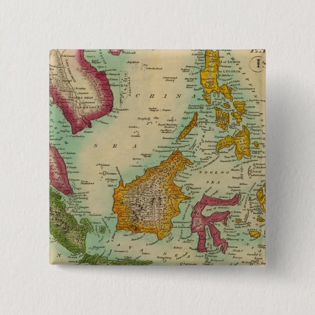 Badge Carré 5 Cm Îles de l'Est de l'Inde (Devant)