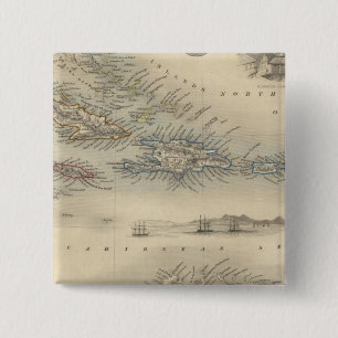 Badge Carré 5 Cm Îles de l'Inde occidentale 3