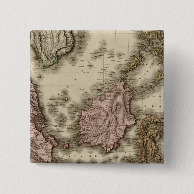 Badge Carré 5 Cm Îles de l'Inde orientale 3 (Devant)