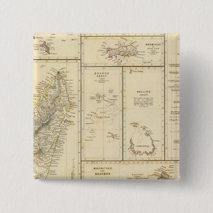 Badge Carré 5 Cm Îles de l'océan Indien