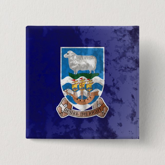 Badge Carré 5 Cm Îles Falkland (Devant)